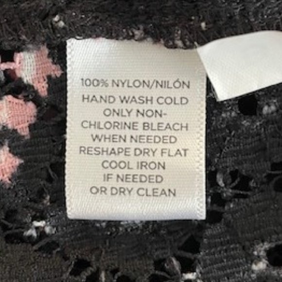 Loft Black Eyelet Lace Floral Top with 3/4 Sleeves - Picture 6 of 6